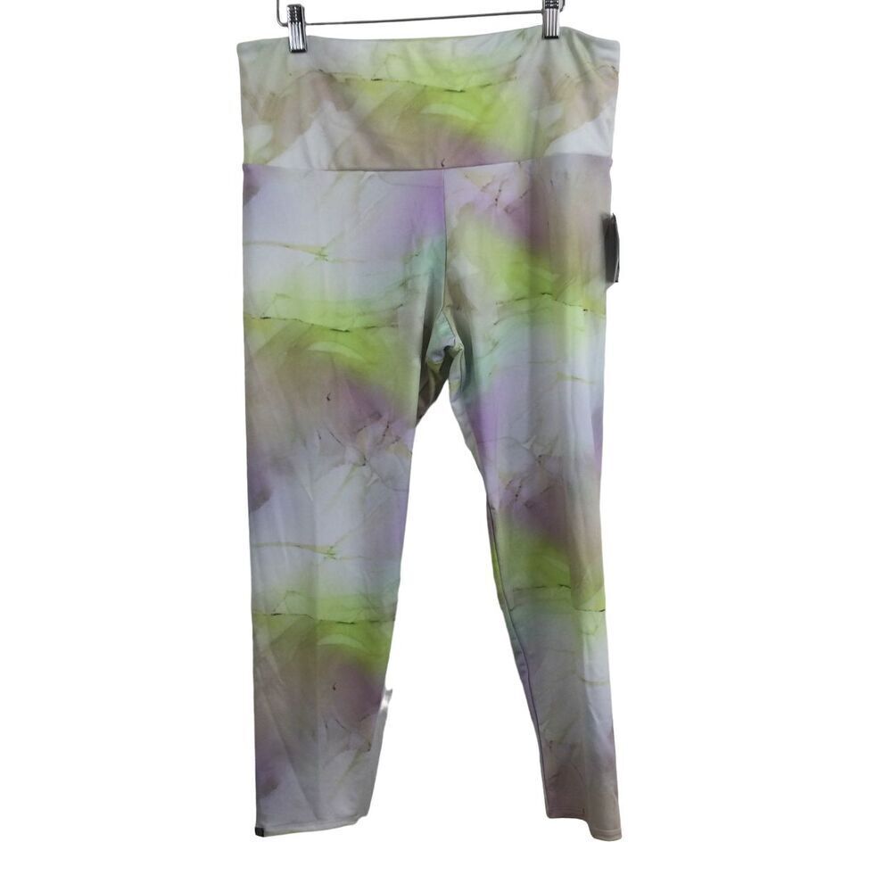 Onzie Womens White Journey Printed High-Rise Wide Waist Legging Pants Sz 1X NWT